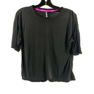 Calvin Klein Performance Womens Cut Out Black T-Shirt Top Tee Shirt Size XS